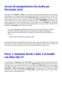 Forza 7, Quantum Break E Halo 5 in Bundle Con Xbox One X?