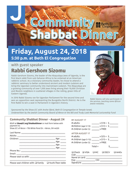 Community Shabbat Dinner