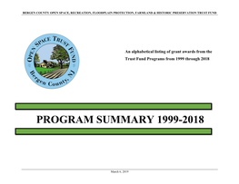 Program Summary 1999-2018