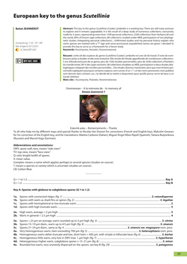 European Key to the Genus Scutellinia