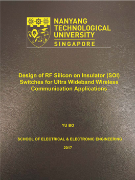 SOI) Switches for Ultra Wideband Wireless Communication Applications