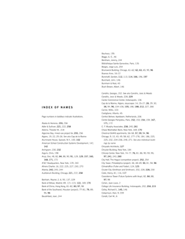 OF NAMES 36, 94, 96, 104–106, 105, 186, 188, 212, 227, 266 Carrier, Willis, 103 Castigliano, Alberto, 45 Page Numbers in Boldface Indicate Illustrations