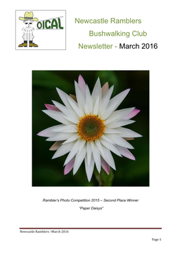 Newcastle Ramblers Bushwalking Club Newsletter