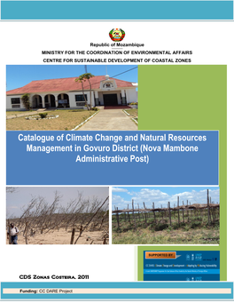 Catalogue of Climate Change and Natural Resources Management in Govuro District (Nova Mambone Administrative Post) 2010