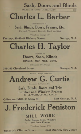 Charles L. Barber Charles H. Taylor Andrew G. Curtis J. Frederick