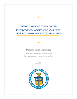 Improving Access to Capital for High-Growth Companies