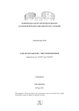 FOURTH SECTION CASE of SUFI and ELMI V. the UNITED KINGDOM