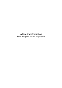 Affine Transformation