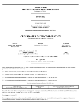 CLEARWATER PAPER CORPORATION (Exact Name of Registrant As Specified in Its Charter)