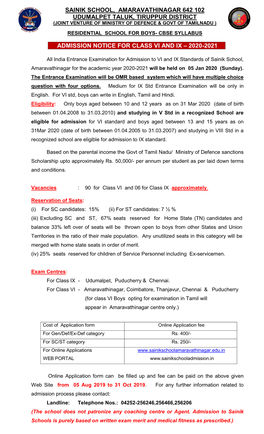 Admission Notice 2020-21- English