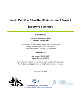 North Carolina Tribal Health Assessment Project Executive Summary