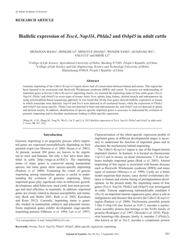 Biallelic Expression of Tssc4, Nap1l4, Phlda2 and Osbpl5 in Adult Cattle