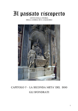 Il Passato Riscoperto Cap 07 Notizie Storiche 1556-1600 Gli Sfondrati