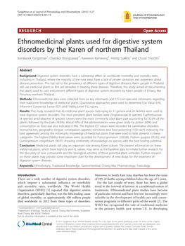 Ethnomedicinal Plants Used for Digestive System Disorders by The