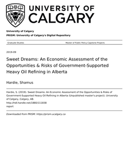 An Economic Assessment of the Opportunities & Risks of Government-Supported Heavy Oil Refining in Alberta