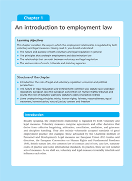 Chapter 1 an Introduction to Employment Law