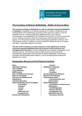 The Inventory of Historic Battlefields – Battle of Ancrum Moor Designation