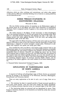 Middle Permian Evaporites in Southwestern Oklahoma