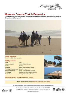 2021 Morocco Coastal Trek & Essaouira