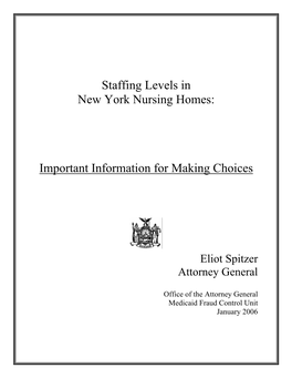 Staffing Levels NY Nursing Homes