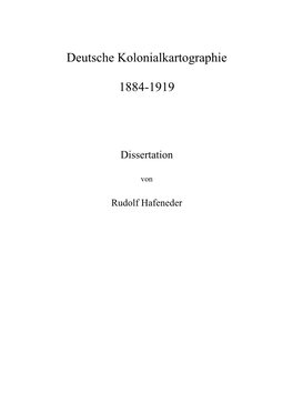 Deutsche Kolonialkartographie 1884-1919