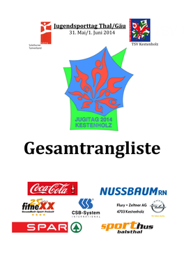 Gesamtrangliste Jugitag 2014 Kestenholz