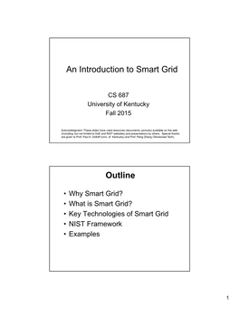 An Introduction to Smart Grid Outline