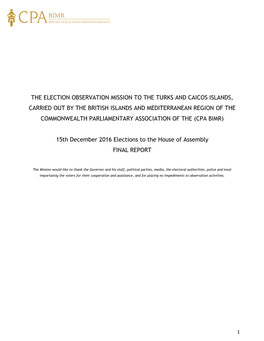 The Election Observation Mission to the Turks And