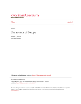 The Sounds of Europe Andrew Clawson Iowa State University