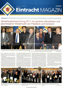 Jahreshauptversammlung 2011 Mit Positiver Jahresbilanz Und Geschlossener Wiederwahl Von Präsidium ·Und Vorstand