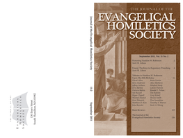 Journal of the Evangelical Homiletics Society 11:2 September 2011 130