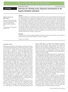 Selection for Cheating Across Disparate Environments in the Legume-Rhizobium Mutualism