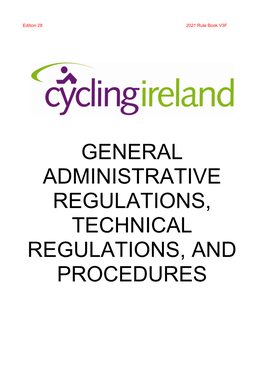 General Administrative Regulations, Technical Regulations, and Procedures