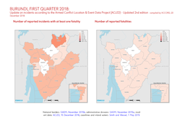 Burundi, First Quarter 2018: Update on Incidents According to The