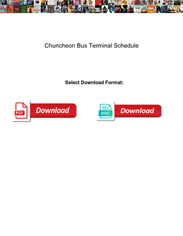 Chuncheon Bus Terminal Schedule