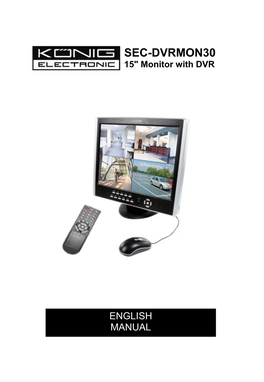 SEC-DVRMON30 15" Monitor with DVR