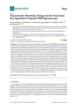 Characteristic Metabolic Changes of the Crust from Dry-Aged Beef Using 2D NMR Spectroscopy