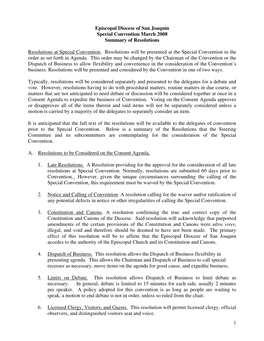 1 Episcopal Diocese of San Joaquin Special Convention March 2008