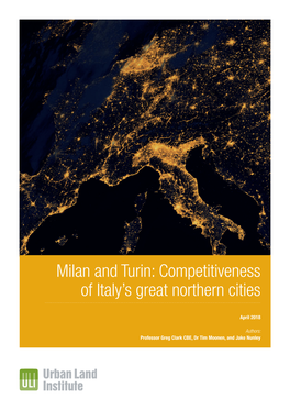 Milan and Turin: Competitiveness of Italy's Great Northern Cities