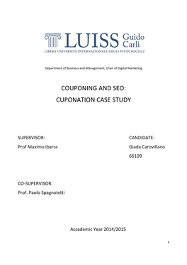 Couponing and Seo: Cuponation Case Study