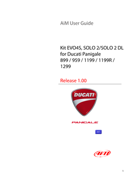 Aim User Guide Kit EVO4S, SOLO 2/SOLO 2 DL for Ducati Panigale