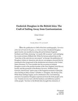 Frederick Douglass in the British Isles: the Craft of Sailing Away from Garrisonianism