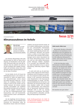 Focus 2/21 März Klimamassnahmen Im Verkehr