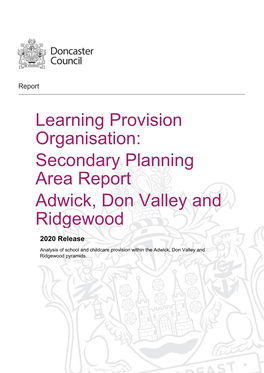 Secondary Planning Area Report Adwick, Don Valley and Ridgewood
