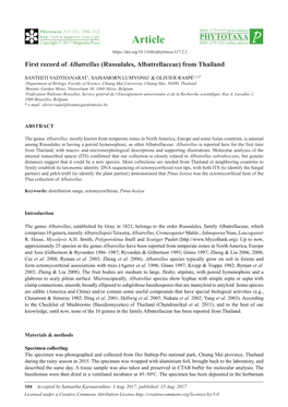 First Record of Albatrellus (Russulales, Albatrellaceae) from Thailand