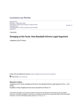 How Baseball Informs Legal Argument