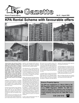 KPA Rental Scheme with Favourable Offers