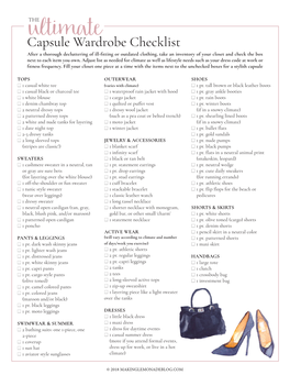 Print out the Capsule Wardrobe Checklist