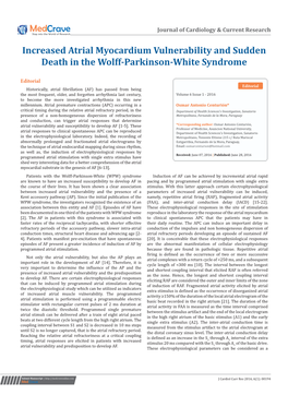 Increased Atrial Myocardium Vulnerability and Sudden Death in the Wolff-Parkinson-White Syndrome