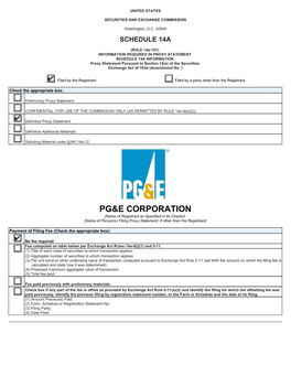 Pg&E Corporation